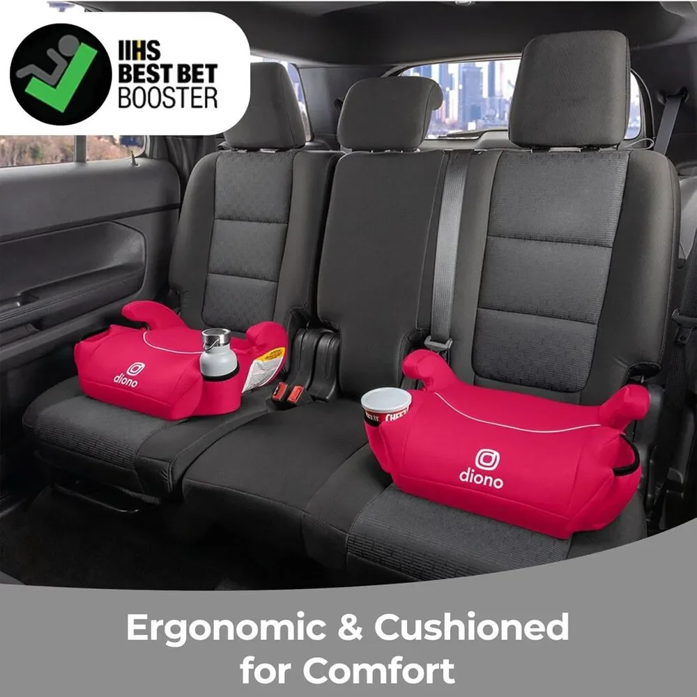 Diono Solana Backless Booster Car Seats 2 Pack Pink Cotton Candy